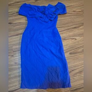 Elegant Blue Off-Shoulder Dress